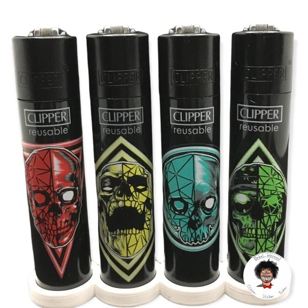 Skulls 20 Clipper Feuerzeuge  - 4er Set